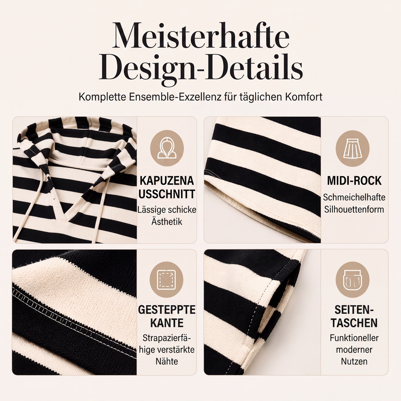 📢📢50%Rabatt!!!🎉✨Legeres gestreiftes Hoodie-Kleid für Damen