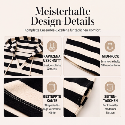 📢📢50%Rabatt!!!🎉✨Legeres gestreiftes Hoodie-Kleid für Damen