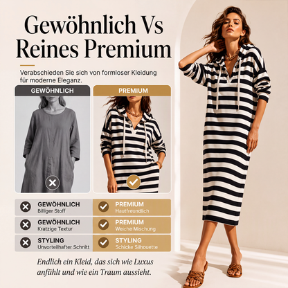 📢📢50%Rabatt!!!🎉✨Legeres gestreiftes Hoodie-Kleid für Damen
