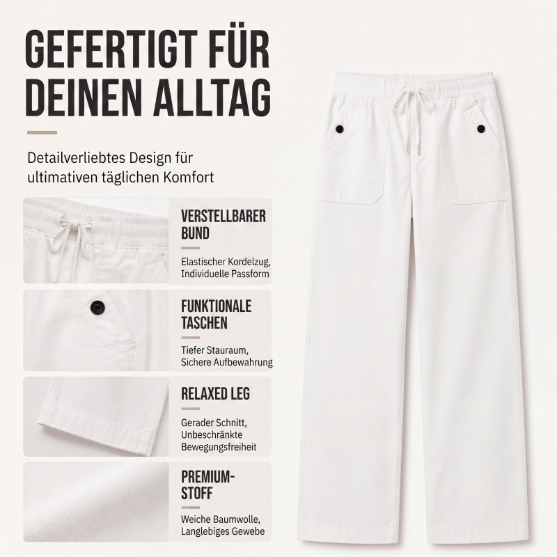 📢📢50%Rabatt!!!🎉✨Damen-Casual-Cargohose mit Kordelzug