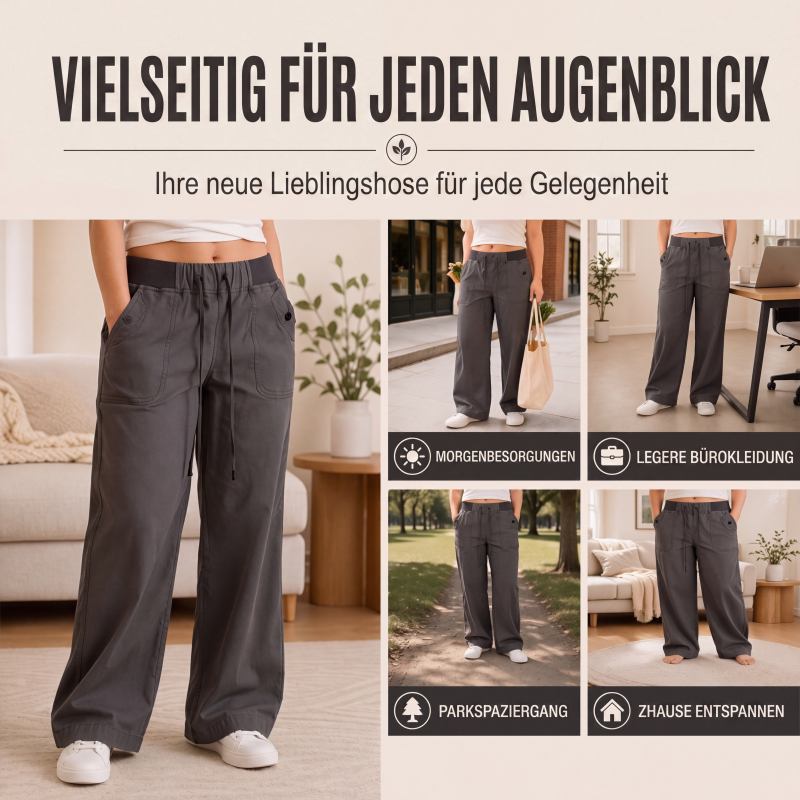 📢📢50%Rabatt!!!🎉✨Damen-Casual-Cargohose mit Kordelzug