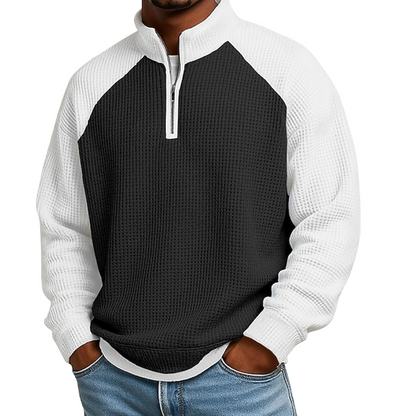 📢📢50%Rabatt!!!🎉✨Herren-Waffelstrick-Quarter-Zip-T-Shirt – Modischer Waffelstrick, praktischer Quarter-Zip & vielseitig kombinierbar – Perfekt für Alltag, Freizeit & aktive Tage – Jetzt -50%!