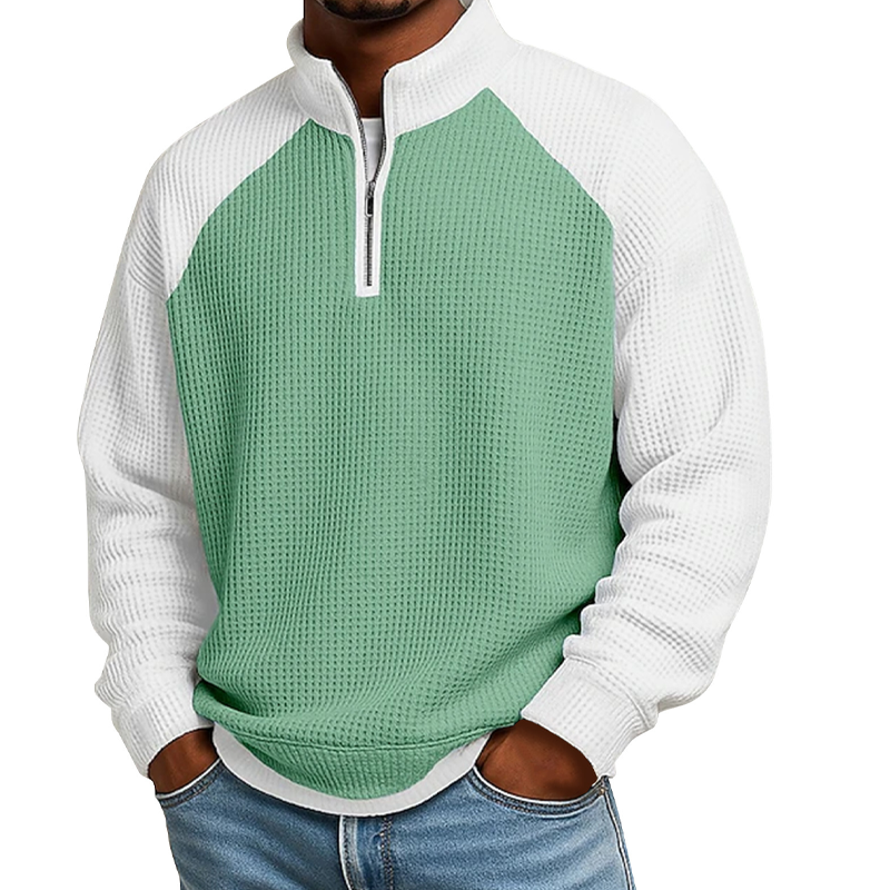 📢📢50%Rabatt!!!🎉✨Herren-Waffelstrick-Quarter-Zip-T-Shirt – Modischer Waffelstrick, praktischer Quarter-Zip & vielseitig kombinierbar – Perfekt für Alltag, Freizeit & aktive Tage – Jetzt -50%!