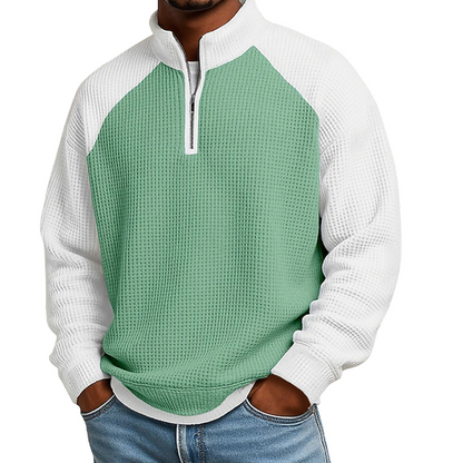 📢📢50%Rabatt!!!🎉✨Herren-Waffelstrick-Quarter-Zip-T-Shirt – Modischer Waffelstrick, praktischer Quarter-Zip & vielseitig kombinierbar – Perfekt für Alltag, Freizeit & aktive Tage – Jetzt -50%!