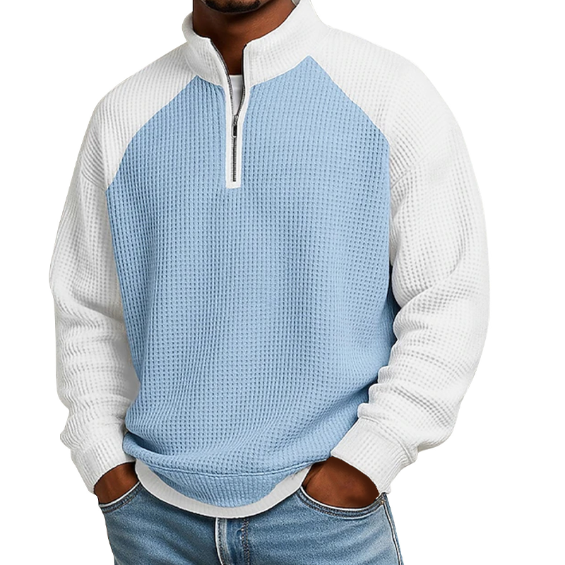 📢📢50%Rabatt!!!🎉✨Herren-Waffelstrick-Quarter-Zip-T-Shirt – Modischer Waffelstrick, praktischer Quarter-Zip & vielseitig kombinierbar – Perfekt für Alltag, Freizeit & aktive Tage – Jetzt -50%!
