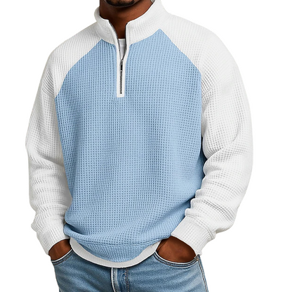 📢📢50%Rabatt!!!🎉✨Herren-Waffelstrick-Quarter-Zip-T-Shirt – Modischer Waffelstrick, praktischer Quarter-Zip & vielseitig kombinierbar – Perfekt für Alltag, Freizeit & aktive Tage – Jetzt -50%!