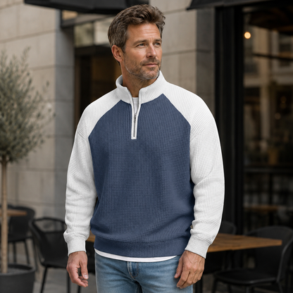 📢📢50%Rabatt!!!🎉✨Herren-Waffelstrick-Quarter-Zip-T-Shirt – Modischer Waffelstrick, praktischer Quarter-Zip & vielseitig kombinierbar – Perfekt für Alltag, Freizeit & aktive Tage – Jetzt -50%!