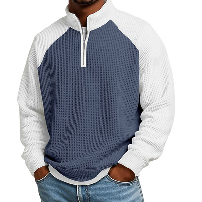 📢📢50%Rabatt!!!🎉✨Herren-Waffelstrick-Quarter-Zip-T-Shirt – Modischer Waffelstrick, praktischer Quarter-Zip & vielseitig kombinierbar – Perfekt für Alltag, Freizeit & aktive Tage – Jetzt -50%!