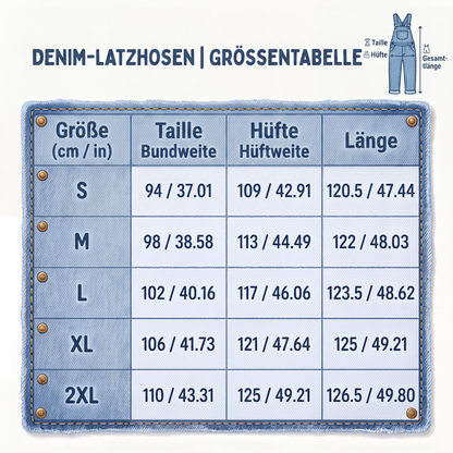 👖 50 % RABATT | Lässig, bequem & unkompliziert – Damen Jeans-Latzhose mit weitem Bein & Taschen