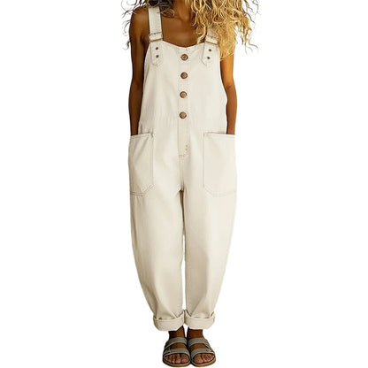 👖 50 % RABATT | Lässig, bequem & unkompliziert – Damen Jeans-Latzhose mit weitem Bein & Taschen