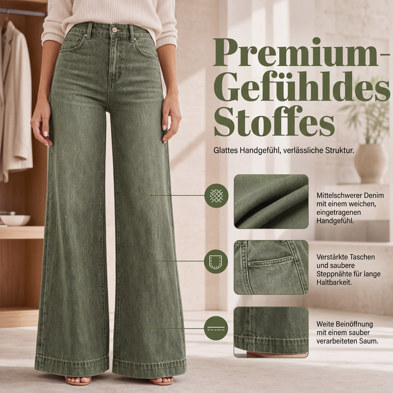 📢📢50%Rabatt!!!🎉🏆 Verkaufsschlager – jetzt halber Preis! Beinverlängernde Wide-Leg Jeans