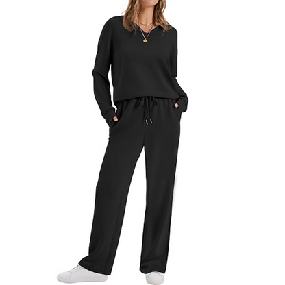 📈 Verkaufshit Nr. 1 – direkt 50%! Zweiteiliges Lounge-Set für Damen: Lässiges Oberteil + Hose