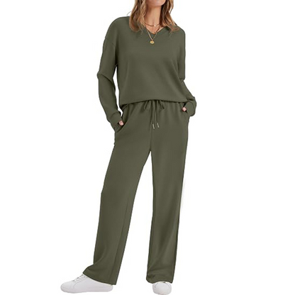 📈 Verkaufshit Nr. 1 – direkt 50%! Zweiteiliges Lounge-Set für Damen: Lässiges Oberteil + Hose