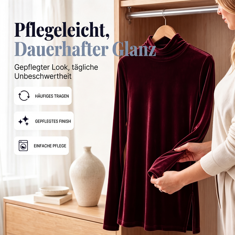 📣📣50%Rabatt!!!🎉✨Stehkragen-Samtbluse – Leichter Stoff, bequemer Sitz & zeitloses Design – Ideal für Frühling, Herbst & elegante Auftritte