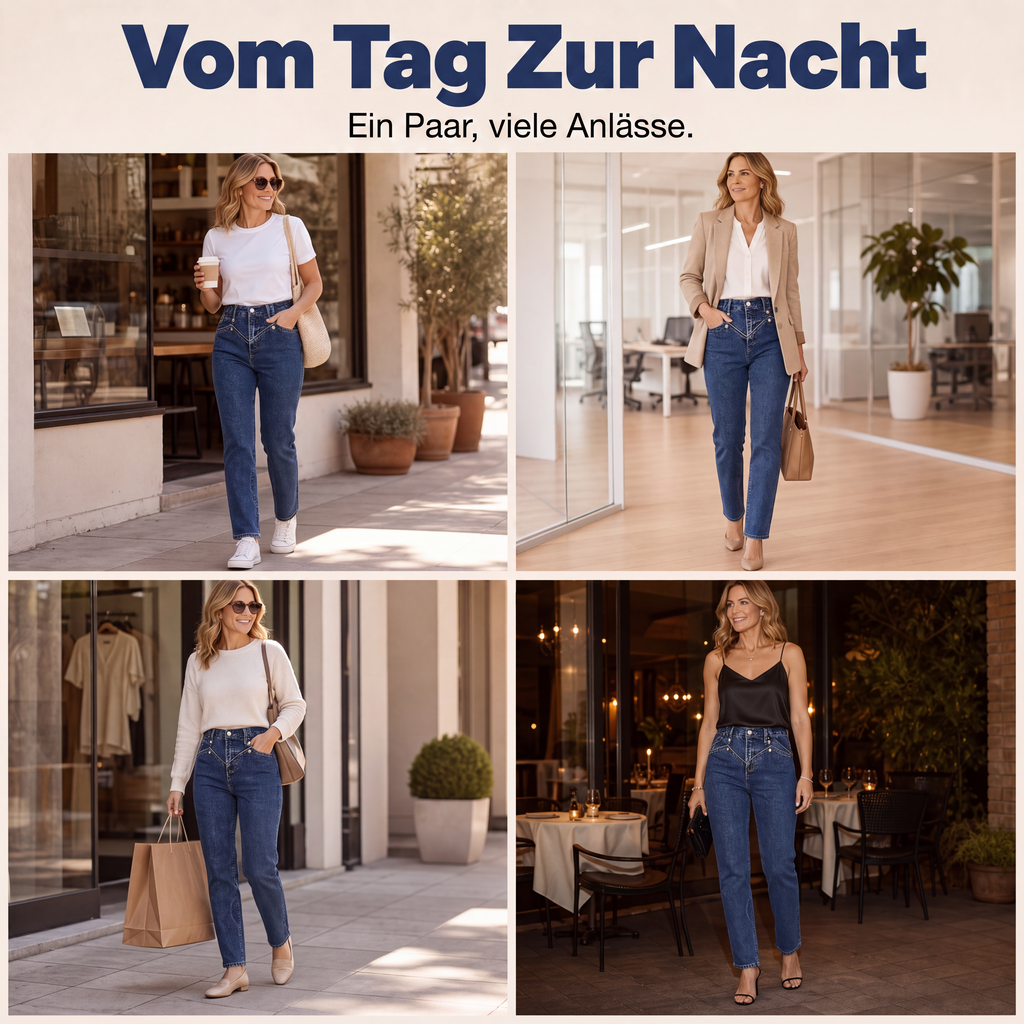 📣📣50%Rabatt!!!🎉✨High-Waist-Jeans mit Formungseffekt – Leichter Denim, bequemer Sitz & zeitloses Design – Ideal für Frühling, Herbst & entspannte Stunden