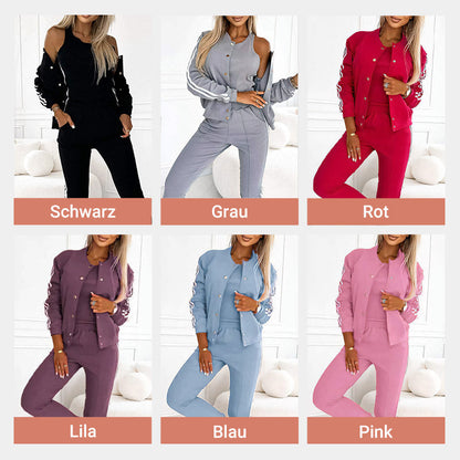📢📢50%Rabatt!!!🎉✨Lässiges 3-teiliges Set für Damen - Jacke, Tanktop und Hose