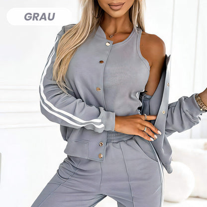 📢📢50%Rabatt!!!🎉✨Lässiges 3-teiliges Set für Damen - Jacke, Tanktop und Hose