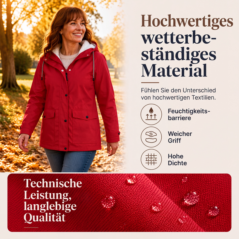 💎Neuheiten 🧥 Winddichte Jacke mit weichem Fleecefutter und Kapuze – für alle Wetterlagen