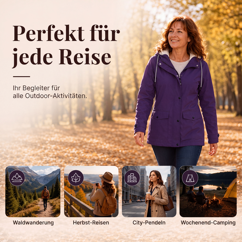 💎Neuheiten 🧥 Winddichte Jacke mit weichem Fleecefutter und Kapuze – für alle Wetterlagen