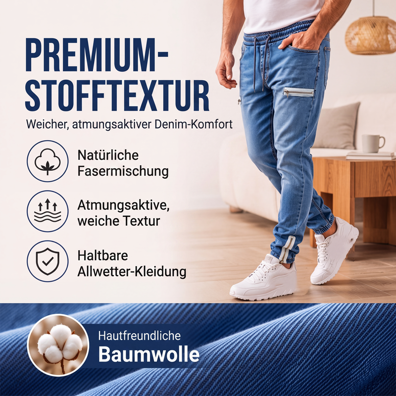 📢📢50%Rabatt!!!🎉✨Slim-Fit Jeans-Jogger für Herren mit elastischem Bund