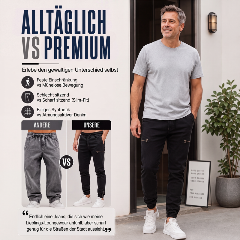 📢📢50%Rabatt!!!🎉✨Slim-Fit Jeans-Jogger für Herren mit elastischem Bund