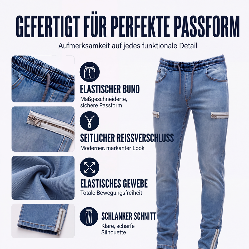 📢📢50%Rabatt!!!🎉✨Slim-Fit Jeans-Jogger für Herren mit elastischem Bund