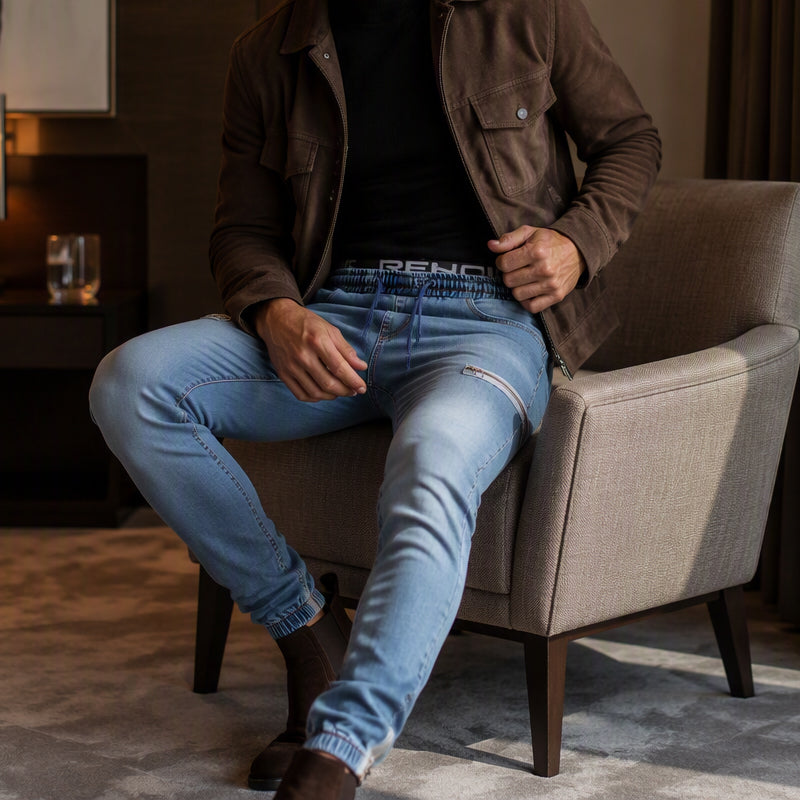 📢📢50%Rabatt!!!🎉✨Slim-Fit Jeans-Jogger für Herren mit elastischem Bund