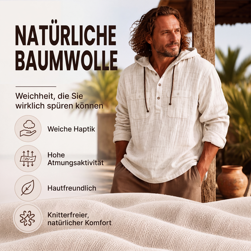 📢📢50%Rabatt!!!🎉✨Herren-Freizeithemd mit langen Ärmeln und Kapuze