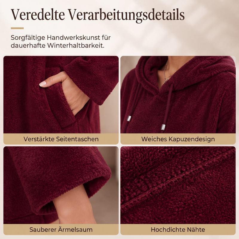 📢📢50%Rabatt!!!🎉✨Lässiges Plüsch-Kapuzen-Loungewear-Kleid für Damen