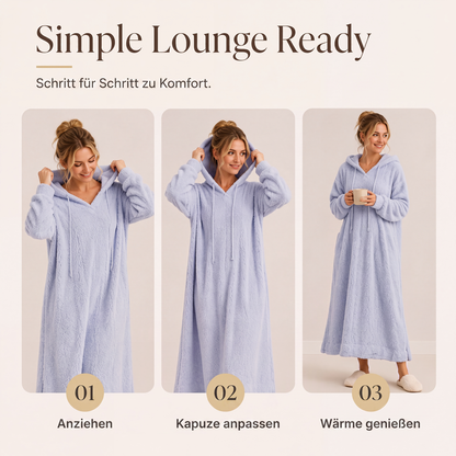 📢📢50%Rabatt!!!🎉✨Lässiges Plüsch-Kapuzen-Loungewear-Kleid für Damen