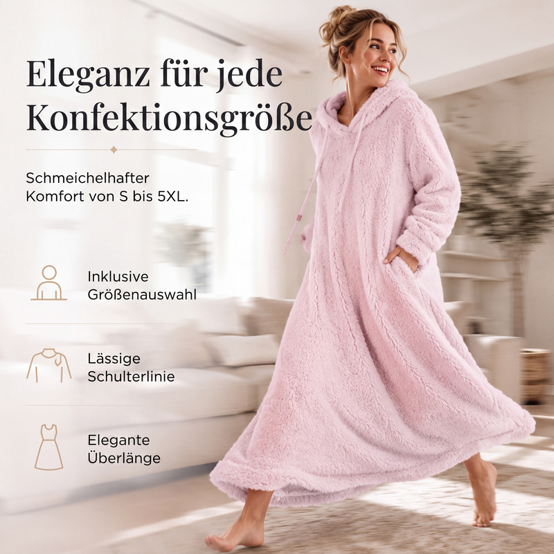 📢📢50%Rabatt!!!🎉✨Lässiges Plüsch-Kapuzen-Loungewear-Kleid für Damen