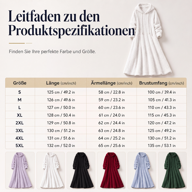 📢📢50%Rabatt!!!🎉✨Lässiges Plüsch-Kapuzen-Loungewear-Kleid für Damen