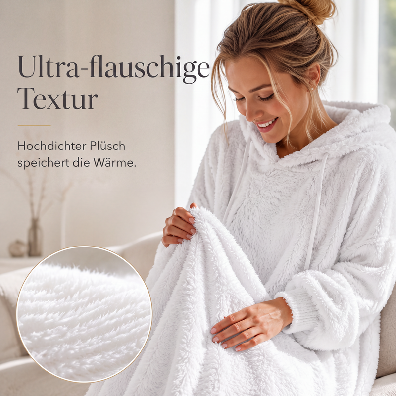 📢📢50%Rabatt!!!🎉✨Lässiges Plüsch-Kapuzen-Loungewear-Kleid für Damen