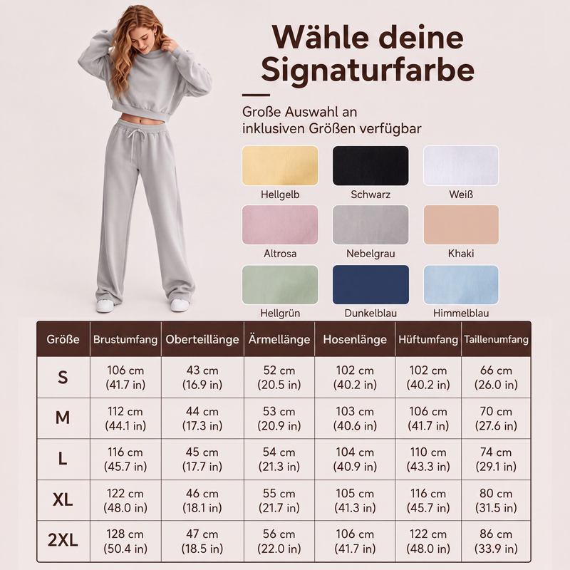 ⏰ Countdown läuft – 50% nur noch 3 Tage! 2-teiliges Set: Sweatshirt und Hose für Damen
