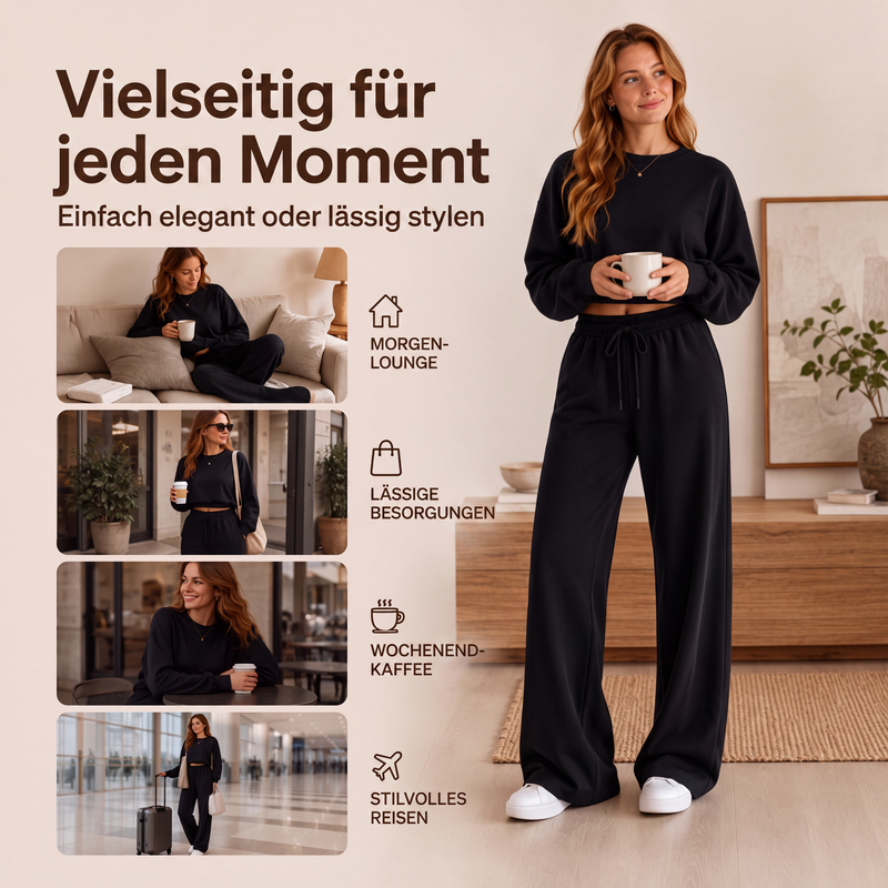 ⏰ Countdown läuft – 50% nur noch 3 Tage! 2-teiliges Set: Sweatshirt und Hose für Damen
