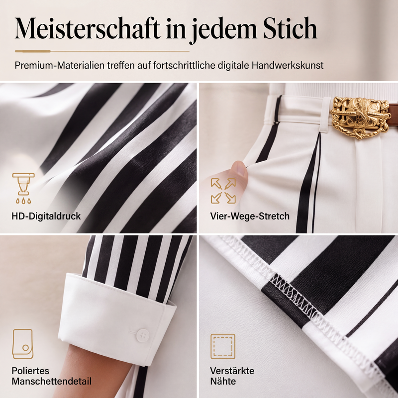 📢📢50%Rabatt!!!🎉✨Legeres gestreiftes Hemd & Weite Hosen für Damen