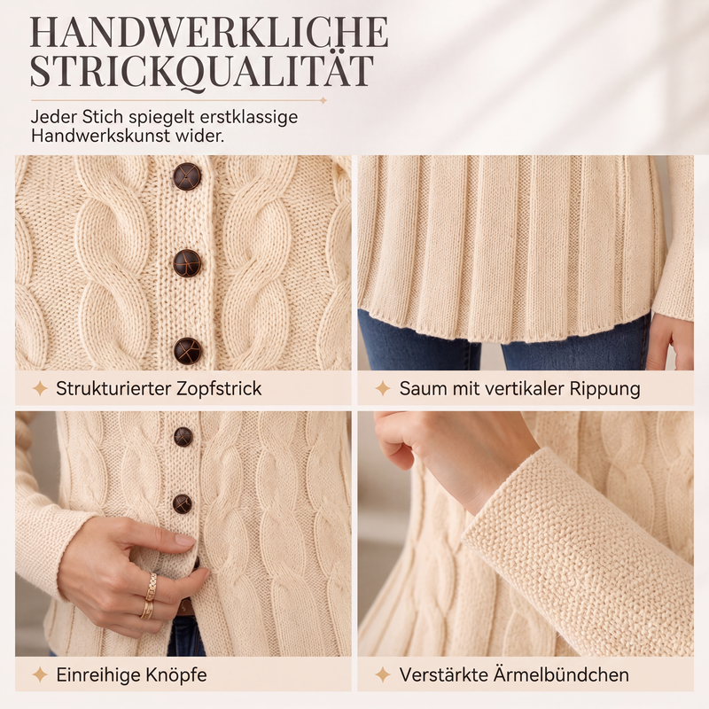 🌸 Cardigan mit Zopfmuster – Hochwertige Qualität, feminine Passform & vielseitig kombinierbar – Perfekt für jeden Look – Jetzt 50% Rabatt!