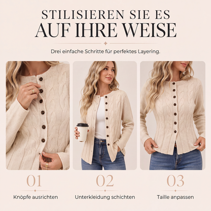 🌸 Cardigan mit Zopfmuster – Hochwertige Qualität, feminine Passform & vielseitig kombinierbar – Perfekt für jeden Look – Jetzt 50% Rabatt!