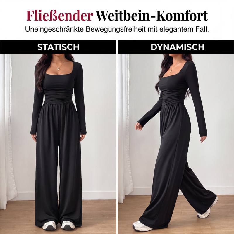 📢📢50%Rabatt!!!🎉✨Lässiger Weitbein-Jumpsuit mit quadratischem Ausschnitt für Damen