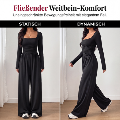 📢📢50%Rabatt!!!🎉✨Lässiger Weitbein-Jumpsuit mit quadratischem Ausschnitt für Damen