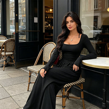 📢📢50%Rabatt!!!🎉✨Lässiger Weitbein-Jumpsuit mit quadratischem Ausschnitt für Damen