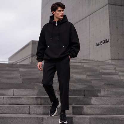 📢📢50%Rabatt!!!🎉✨Herren Casual Hoodie mit hohem Kragen, lockere Passform