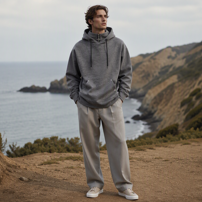 📢📢50%Rabatt!!!🎉✨Herren Casual Hoodie mit hohem Kragen, lockere Passform