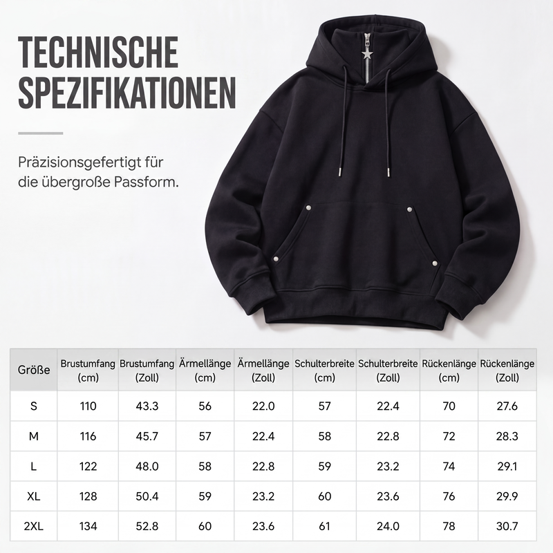 📢📢50%Rabatt!!!🎉✨Herren Casual Hoodie mit hohem Kragen, lockere Passform