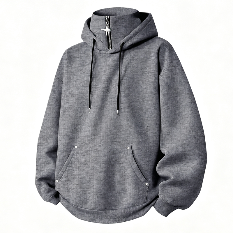 📢📢50%Rabatt!!!🎉✨Herren Casual Hoodie mit hohem Kragen, lockere Passform