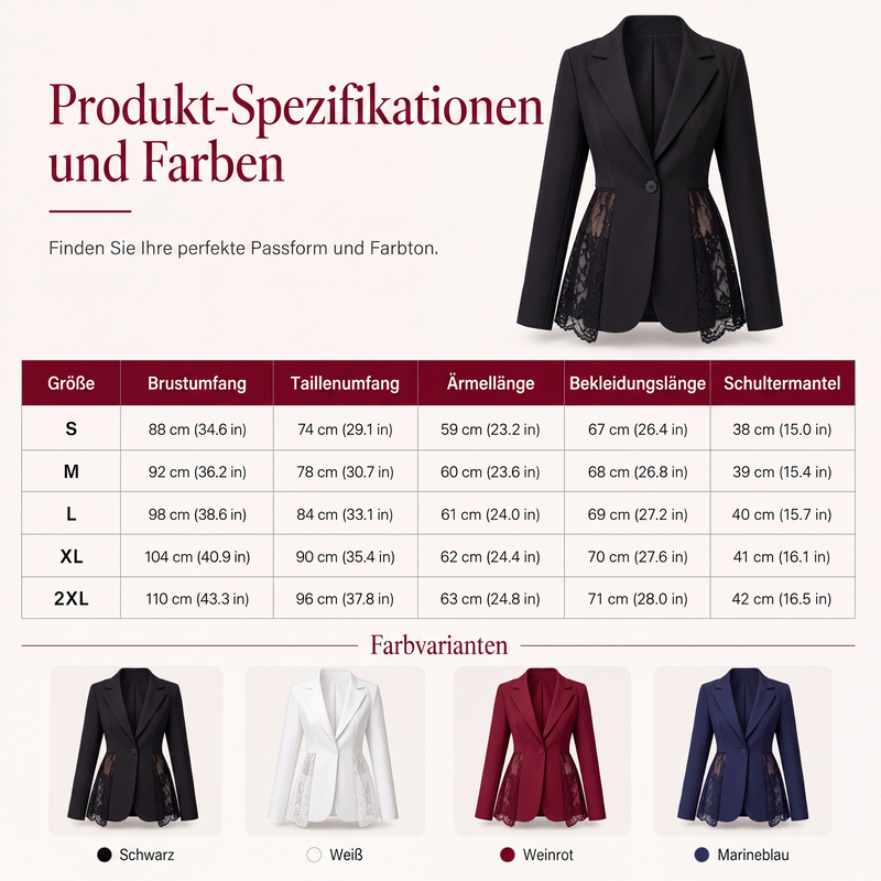 📢📢50%Rabatt!!!🎉✨Damen-Blazer aus Spitze im Patchwork-Stil – Romantischer Spitzen-Look, vielseitig kombinierbar & femininer Schnitt – Perfekt für Büro, Alltag & besondere Anlässe – Jetzt -50%!