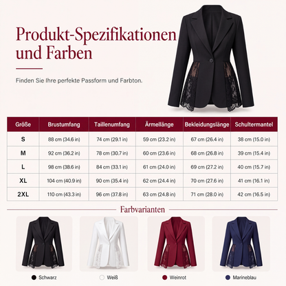 📢📢50%Rabatt!!!🎉✨Damen-Blazer aus Spitze im Patchwork-Stil – Romantischer Spitzen-Look, vielseitig kombinierbar & femininer Schnitt – Perfekt für Büro, Alltag & besondere Anlässe – Jetzt -50%!