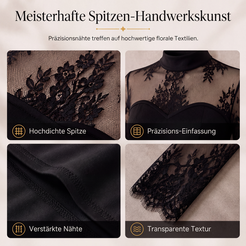 📢🎉50%Rabatt!!!🛍️✨Langärmliges Maxikleid für Damen mit Spitzeneinsatz