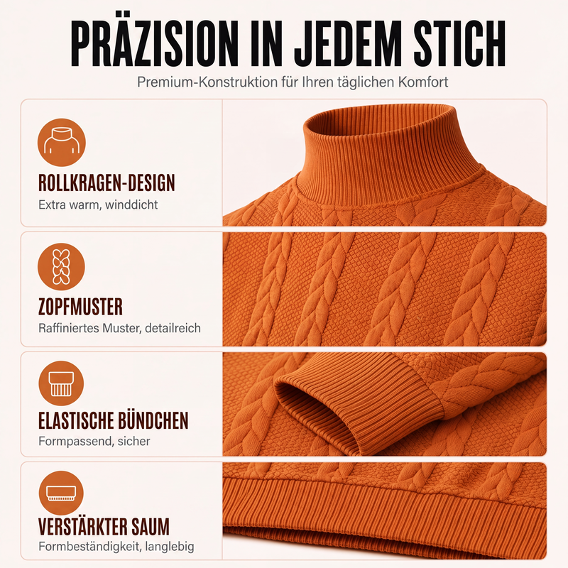 📢📢50%Rabatt!!!🎉✨Rollkragen-Zopfmusterpullover für Herren