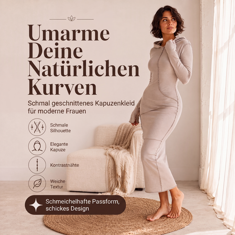 📢📢50%Rabatt!!!🎉✨Tailliertes Damen-Maxikleid mit Kapuze